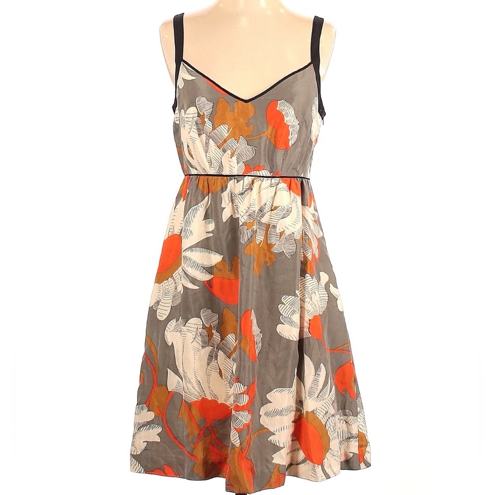 Moulinette Souers for Anthropologie Grand Gazania Floral Silk dress